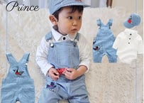 ストライプわんわん刺繍セットアップ66〜90