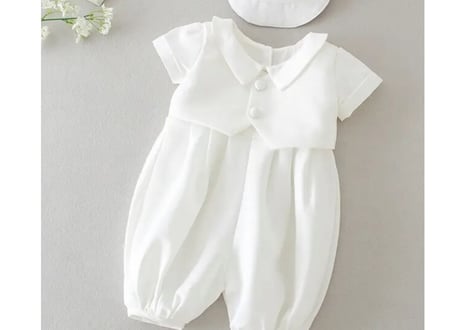 boyホワイトセレモニーロンパース59〜90