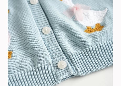 アヒルさんcottonカーディガン🩵90〜130