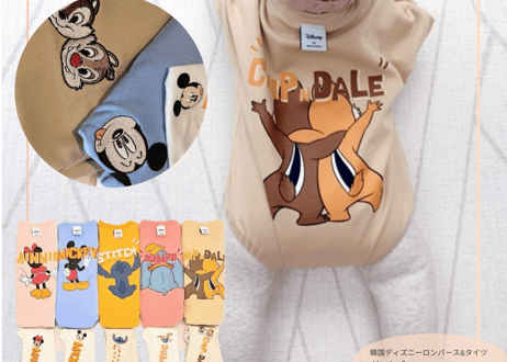 韓国ディズニーロンパース＆タイツセット70〜80