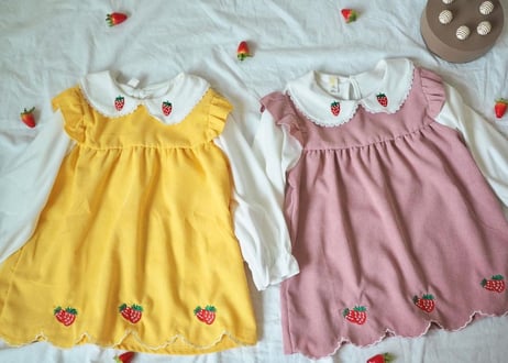 いちご刺繍ワンピース🍓各種70〜100