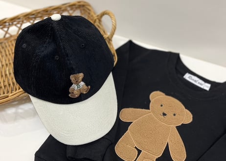 くまちゃん刺繍cottonキャップ🧸kids〜ママ