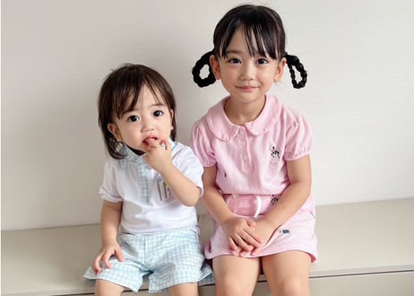 ギンガムチェックゴルフ刺繍セットアップ73〜110