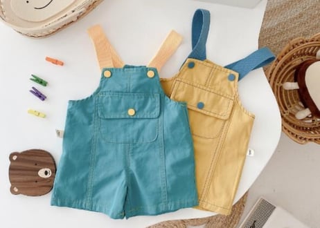 ツートンカラーサロペット💛💚73〜120