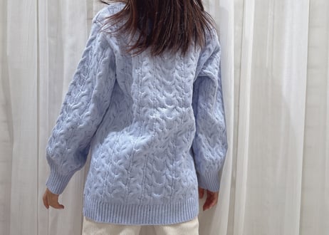 親子ロイヤルブルーニット⭐︎80〜140/S〜XXL