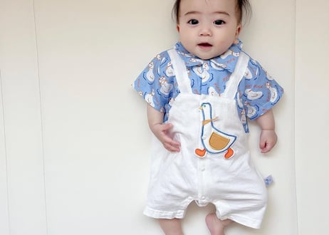 アヒルちゃんサロペット風ロンパース66〜100