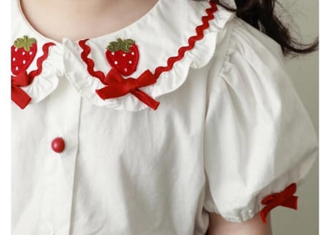 いちご刺繍エプロンドレス🍓80〜140