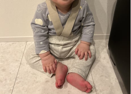 ツートンニットサロペット✴︎66〜100
