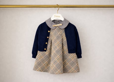 ロイヤルチェックワンピースセット80〜130