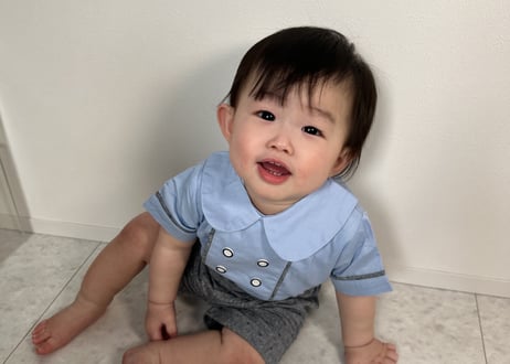襟付きコットンセットアップ73〜110一部即納