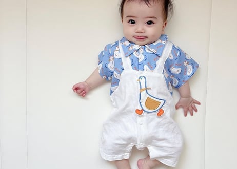 アヒルちゃんサロペット風ロンパース66〜100