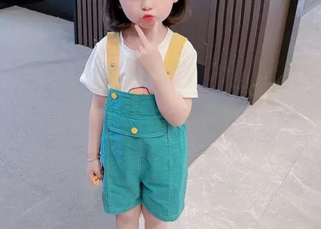 ツートンカラーサロペット💛💚73〜120