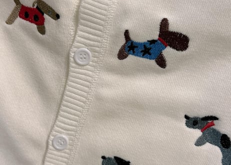 テリア刺繍ニットロンパース🐶66〜90