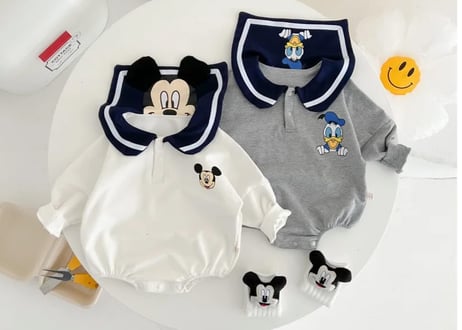 ミッキー&ドナルドセーラーロンパース🩵59〜100