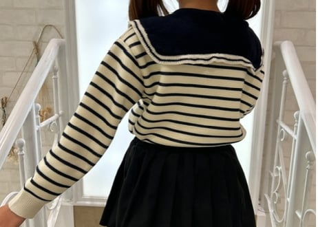 うさちゃんボーダーセーラーニット80〜140