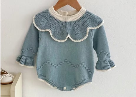 パステルカラーフリルニットロンパース⭐︎66〜90