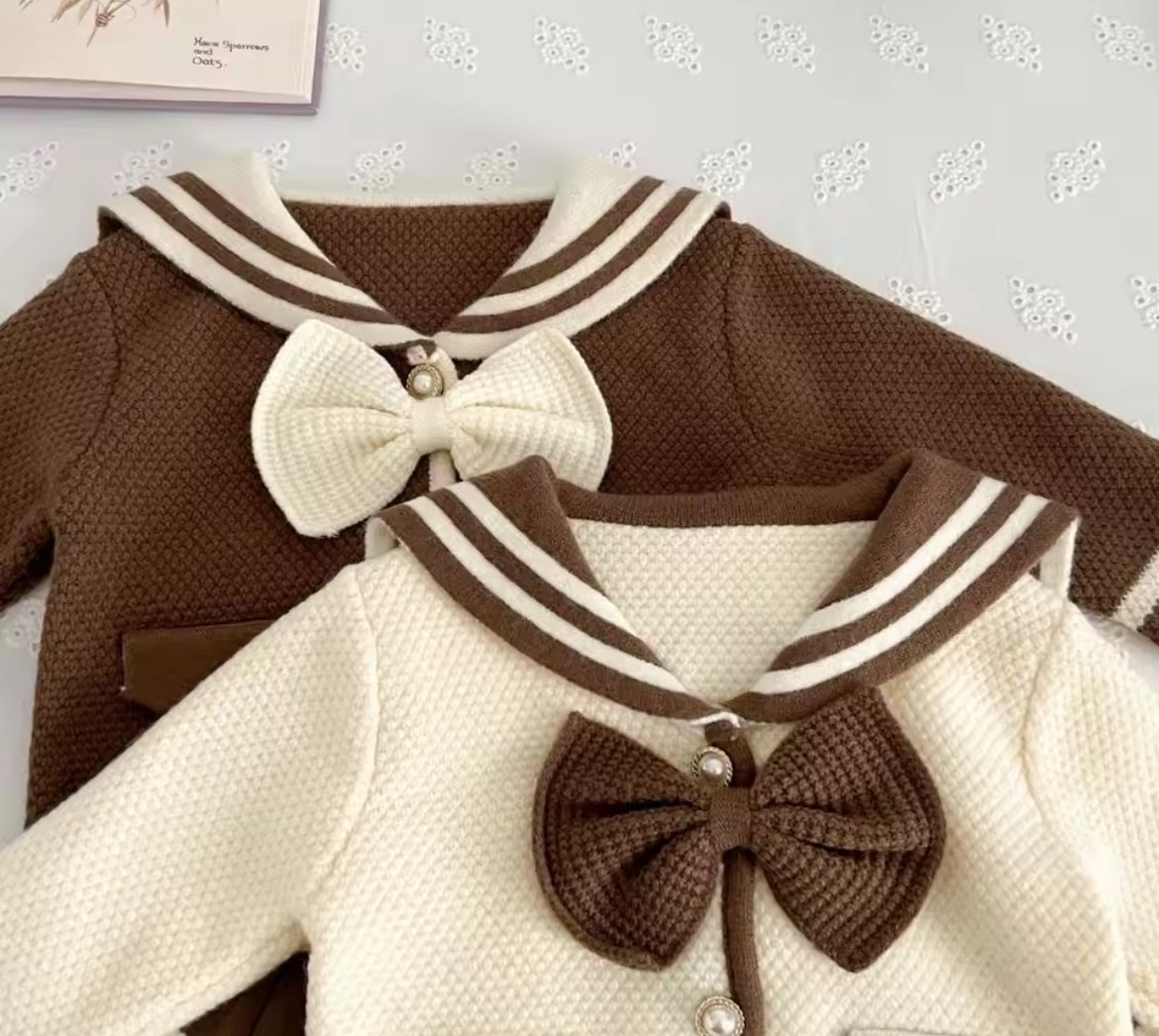 【最終お値下】クリスタ　セヤ　セーラーニット　ブラウン　M 最終お値下】クリスタ セヤ セーラーニット ブラウン M 最終お値下