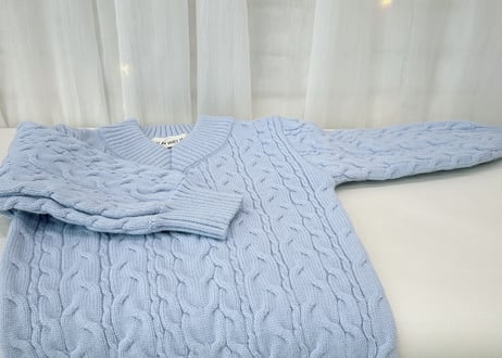 親子ロイヤルブルーニット⭐︎80〜140/S〜XXL