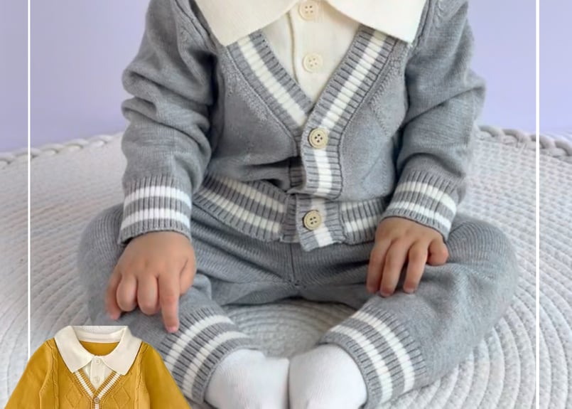 重ね着風Babyニットセットアップ66〜90 | Prince