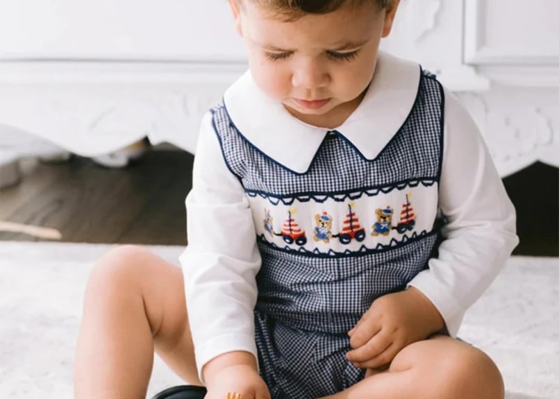 スモッキングくまちゃん刺繍サロペット66〜100 | Prince 