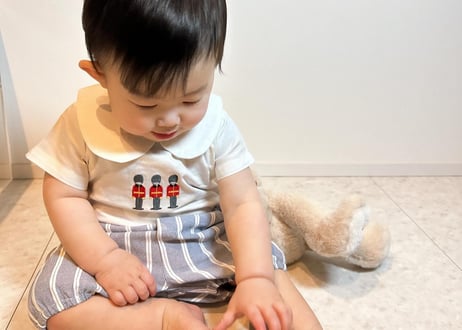 兵隊さん刺繍ストライプセットアップ59〜100一部即納