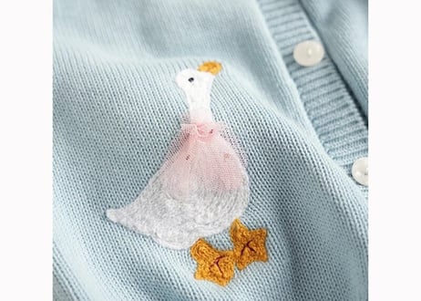 アヒルさんcottonカーディガン🩵90〜130
