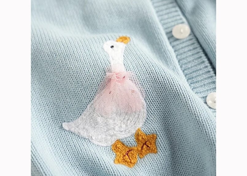 アヒルさんcottonカーディガン🩵90〜130 | Prince 