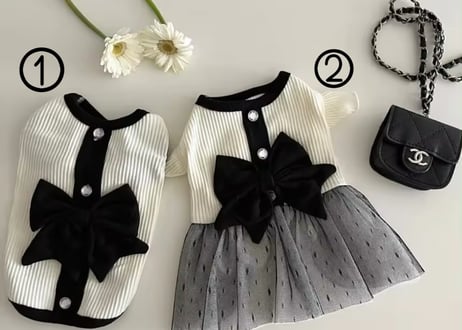 モノトーンpetドレス犬服　XS〜XL
