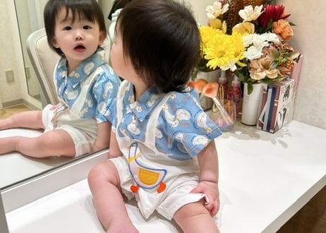アヒルちゃんサロペット風ロンパース66〜100