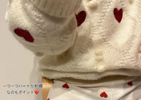 ハート刺繍やわらかニット80〜140