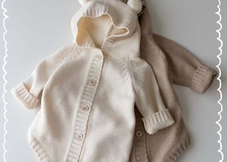 くまさんニットロンパース🧸66〜90一部即納