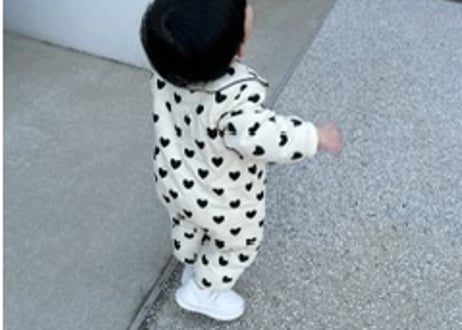 ハート柄ふわふわジャンプスーツ66〜100