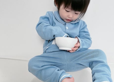 パステルカラー白鳥ニットセットアップ66〜100
