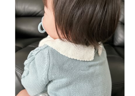 ピエロ襟羊ニットロンパース59〜100🩵🩷