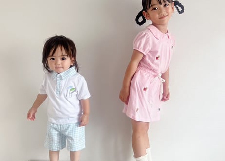 わんちゃん刺繍ポロセットアップ80〜140