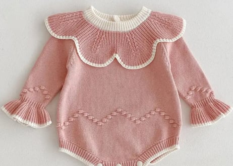 パステルカラーフリルニットロンパース⭐︎66〜90