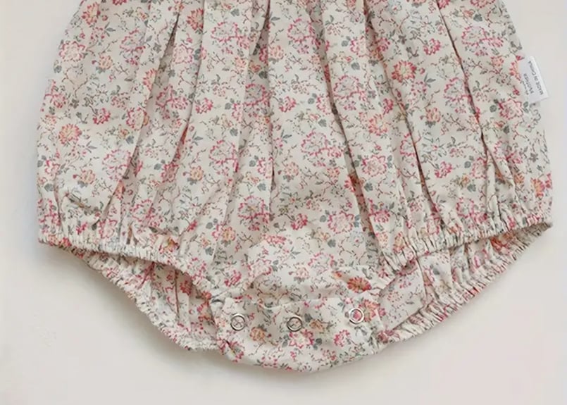 スモッキング刺繍フラワーロンパース59〜90一部即納 | Prince
