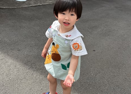 きりんさんのグリーンサロペット70〜110即納