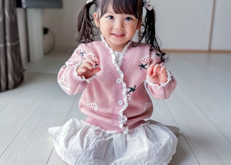 もこもこフリルいちごカーディガン🍓80〜140