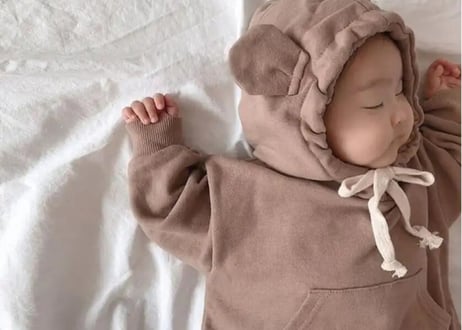 くまさんパーカーロンパース🧸65〜100一部即納