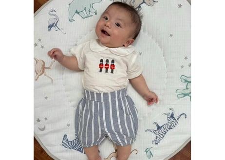 兵隊さん刺繍ストライプセットアップ59〜100一部即納