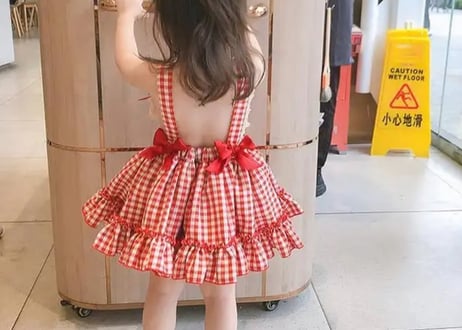 ラブリーチェックエプロンワンピース🎀90〜140