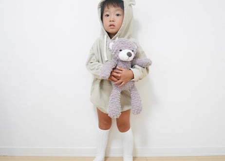 くまさんパーカーロンパース🧸65〜100一部即納