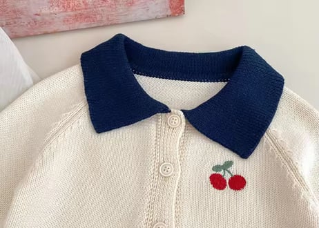 チェリー刺繍ニットセットアップ73〜120🍒