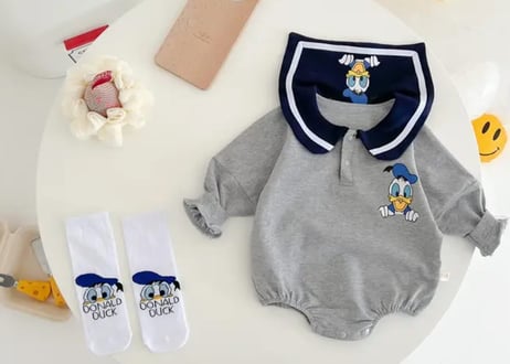 ミッキー&ドナルドセーラーロンパース🩵59〜100