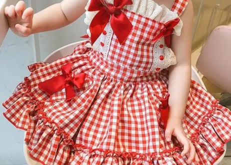 ラブリーチェックエプロンワンピース🎀90〜140