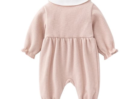 裏起毛リボンレースロンパース♡帽子付き(秋冬)♡59〜80