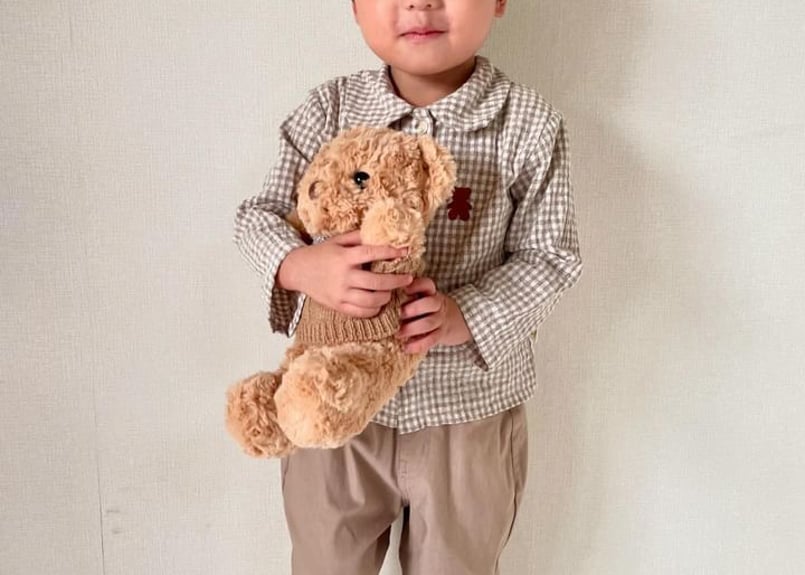 ギンガムチェックくまちゃん刺繍ブラウス66〜90 | Prince