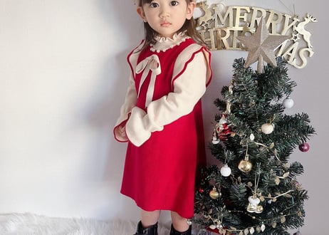 リボンストレートワンピース❤️80〜130