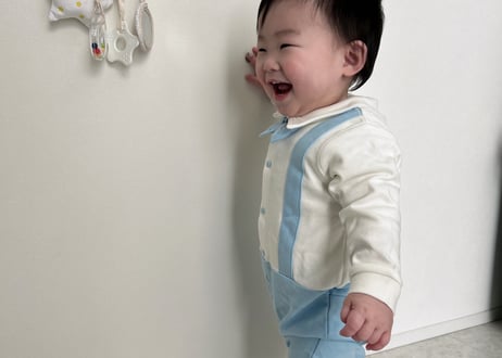 ロイヤルブルーサロペット風ロンパース一部即納59〜90